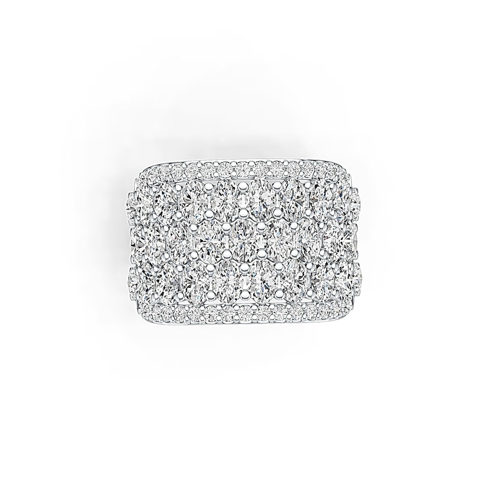 Sterling Silver Semi Mount Ring Setting Oval OV 4X3mm with White Topaz