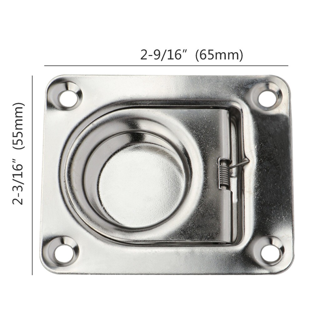 2X Marine Stainless Steel Flush Lifting Handle Ring Pull Hatch Latch