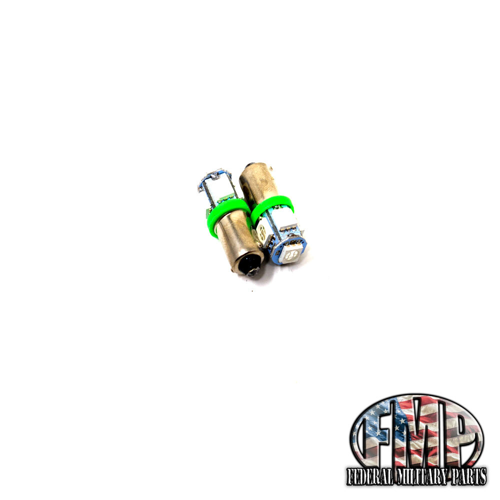 2 Military Humvee Dash Light Bulbs Green 24v LED M998