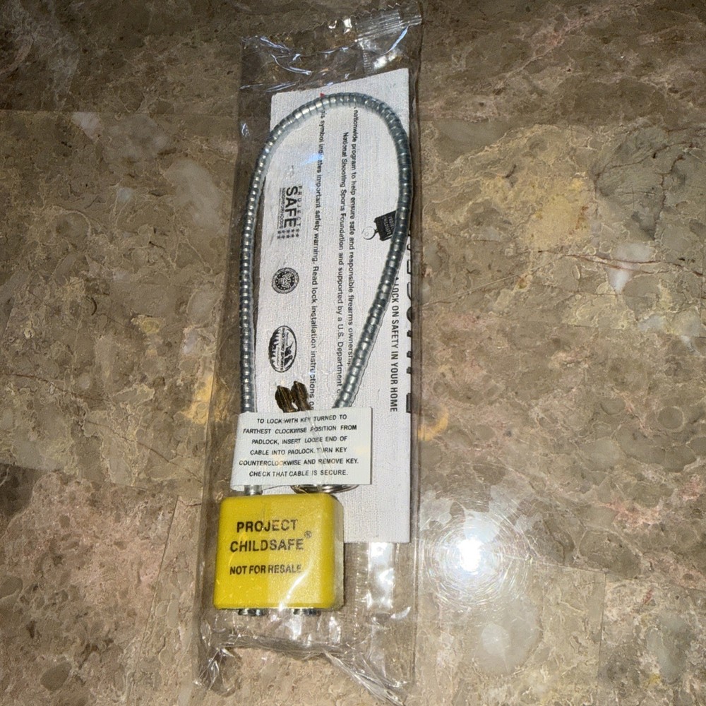 Project Childsafe Gun Lock with Cable, Padlock, and 2 Keys