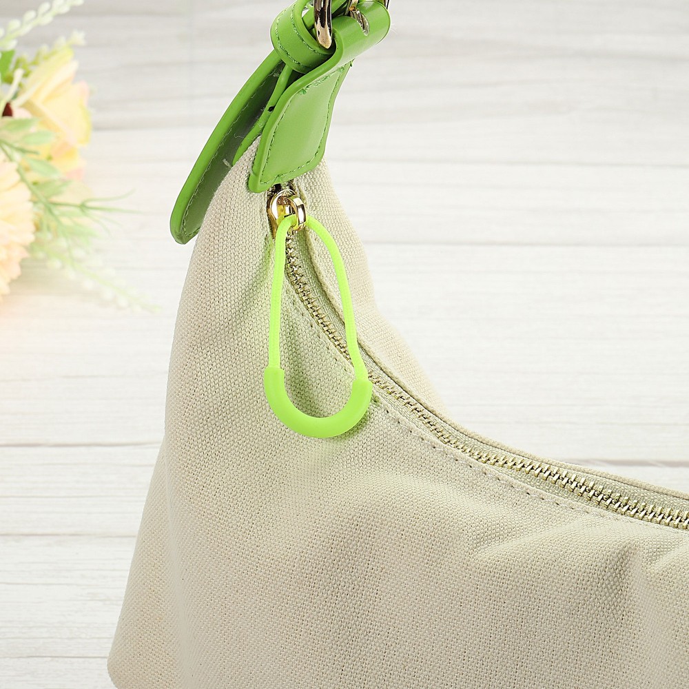 Zipper Pulls Extension Handle Cord, 30 Pack Plastic U-Shape, Fluorescent Green