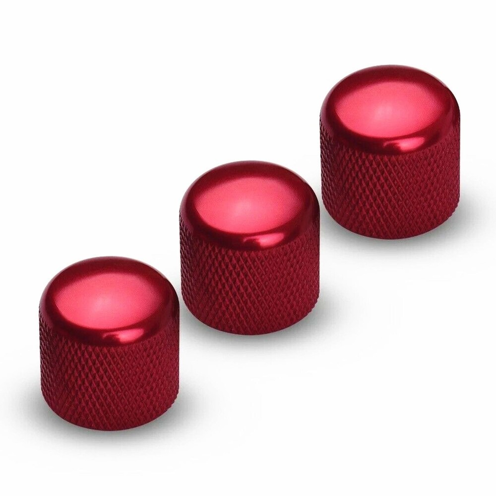 3pcs Electric Guitar Volume Tone Control Knobs Dome Metal Potentiometer Caps b