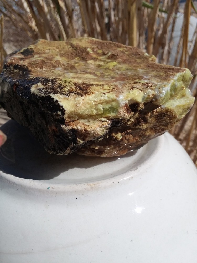 Blue White Calcite Specimen Display Collect Material Rough