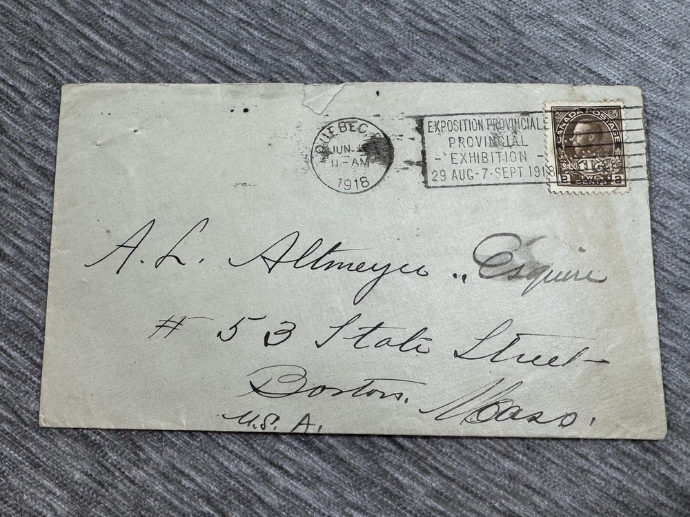 1918 Canada 2c Brown Expositional Provinciale Cancel Quebec Chateau Frontenac