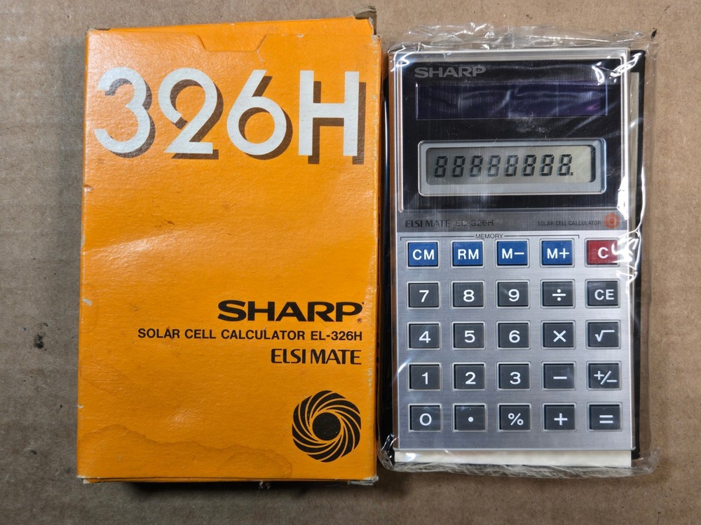 Sharp EL-3326H Solar Cell Calculator - MINT in Box Working Well