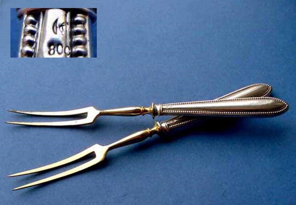 1. Fork/ Serving Fork, 800 Silver, 19th Century C202