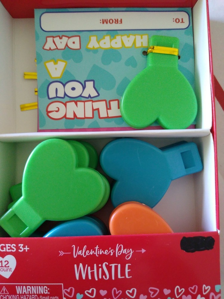 12 Count Valentine's Day Whistle