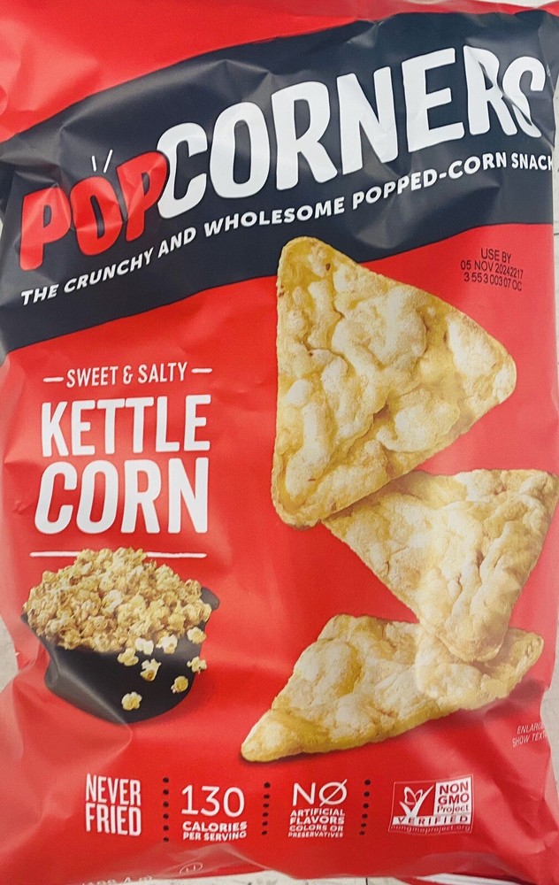 Popcorners KETTLE CORN Popped Corn Crisps Snacks 7 oz Bag