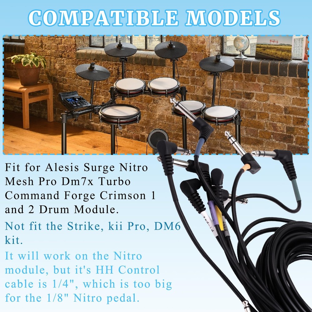 Cable Harness Snake Loom Replacement Compatible with Alesis Nitro Mesh Electr...