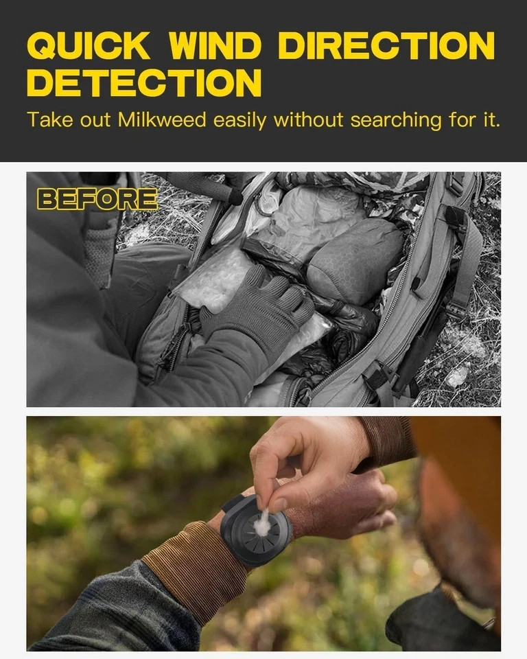 3-Pack Wind Direction Indicator - Milkweed Dispenser for Hunters -