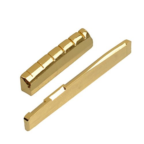 6-String Acoustic Guitar Brass Nut and Saddle Gold Plated