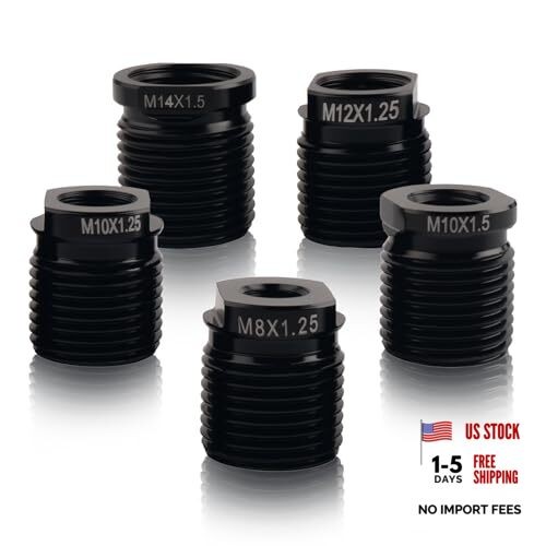 5PCS Shift Knob Adapter,Aluminum Alloy Shifter Knobs Thread Adapter for