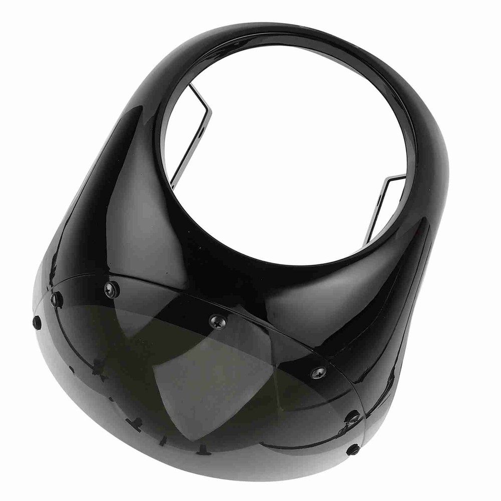 Black Lens 7in Headlight Fairing Wind Deflector Windshield for Motorcycle