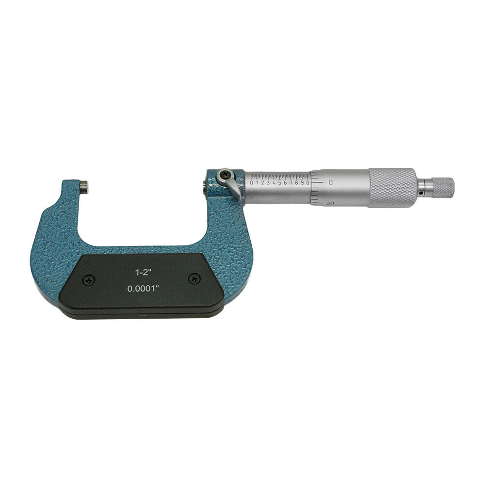 1-2 Inch Outside Micrometer .0001 Inch Graduation Solid Metal Frame