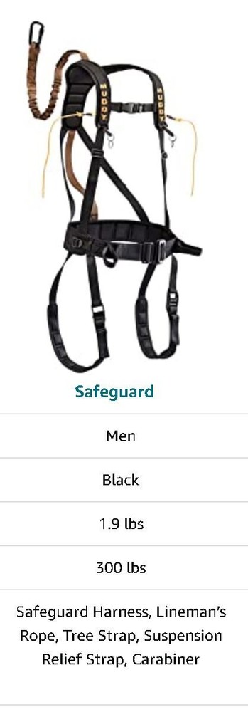 Muddy Hunting Tree Stand Safety Systems Lightweight Padded Quick-Release-X-LARGE