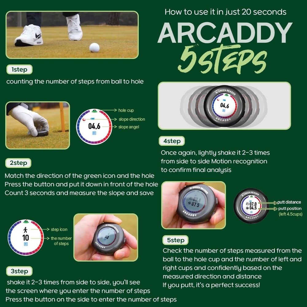 ARCADDY Digital Putting Green Reader Golf Putt Training Aid Golf accessories