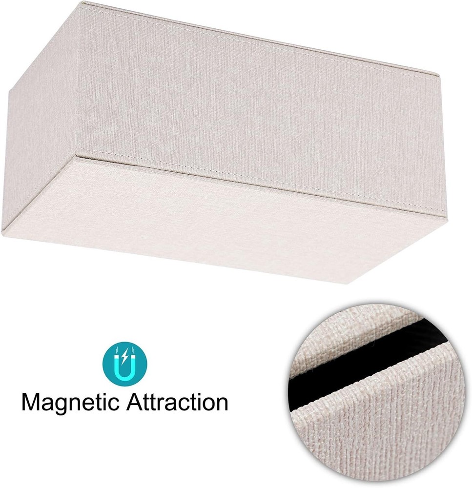 High-Quality Rectangular Tissue Box Holder - Magnetic Closure & Beige Fabric