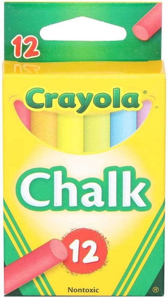 Crayola 12 Count Multi-Colored Chalk, 6 Pack x 12 Sticks