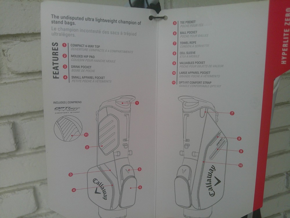 Callaway HYPERLITE ZERO 4-Way Strand Bag