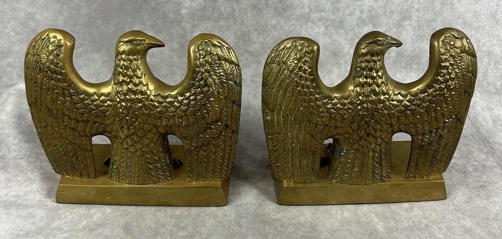 Vintage Brass Eagle Bookends 1960s