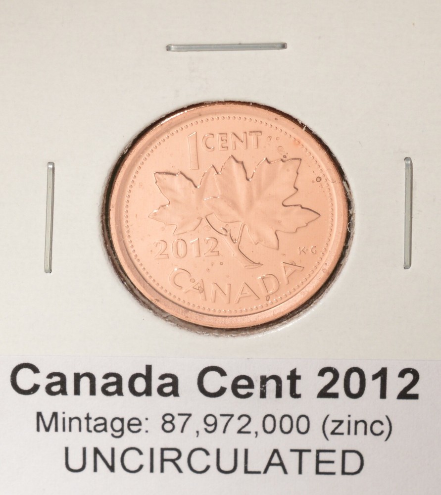 2012 Canada Penny - Non Magnetic (zinc) - Uncirculated