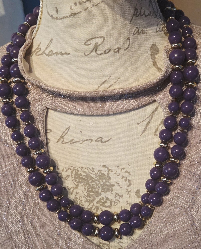 Purple Bead Chunky Necklace
