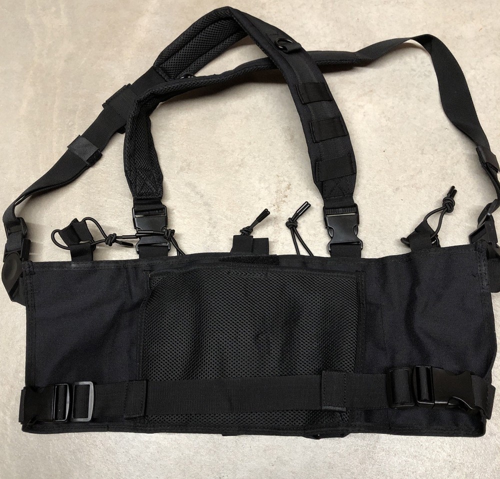 Recon Chest Rig With Built-In Mag Stacker - Black