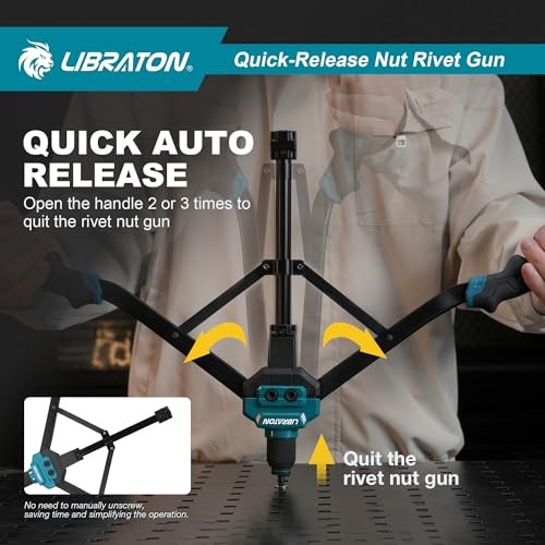 Rivet Nut Tool, 16" Rivnut Tool Kit, Hand Rivet Nut Tool kit with 11PCS