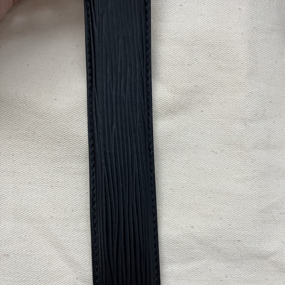 AUTH LOUIS VUITTON ADJUSTABLE EPI LEATHER BELT PREOWNED BOX BLACK