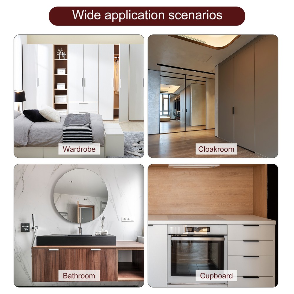 Cabinet Edge Finger Pull, 5pcs 800mm / 31.5" Hidden Cabinet Pulls, Silver