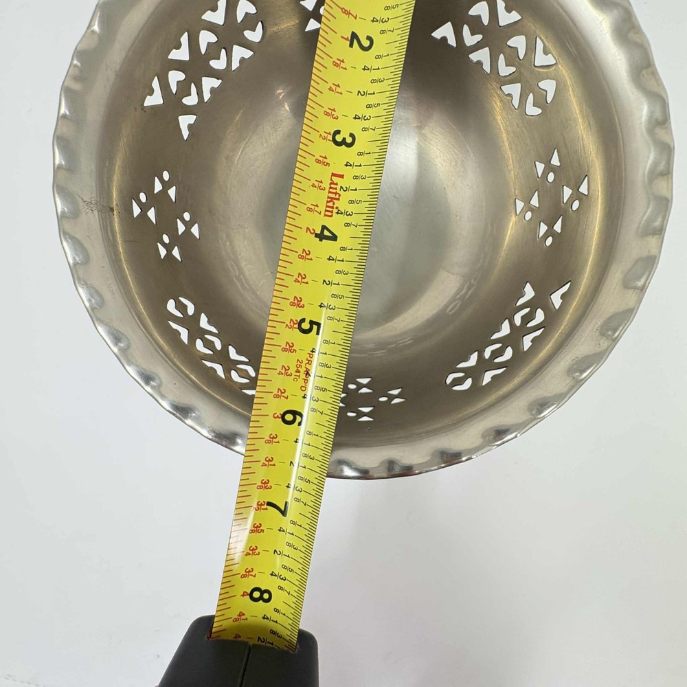 Vintage Silver-Tone Pierced Pedestal Bowl