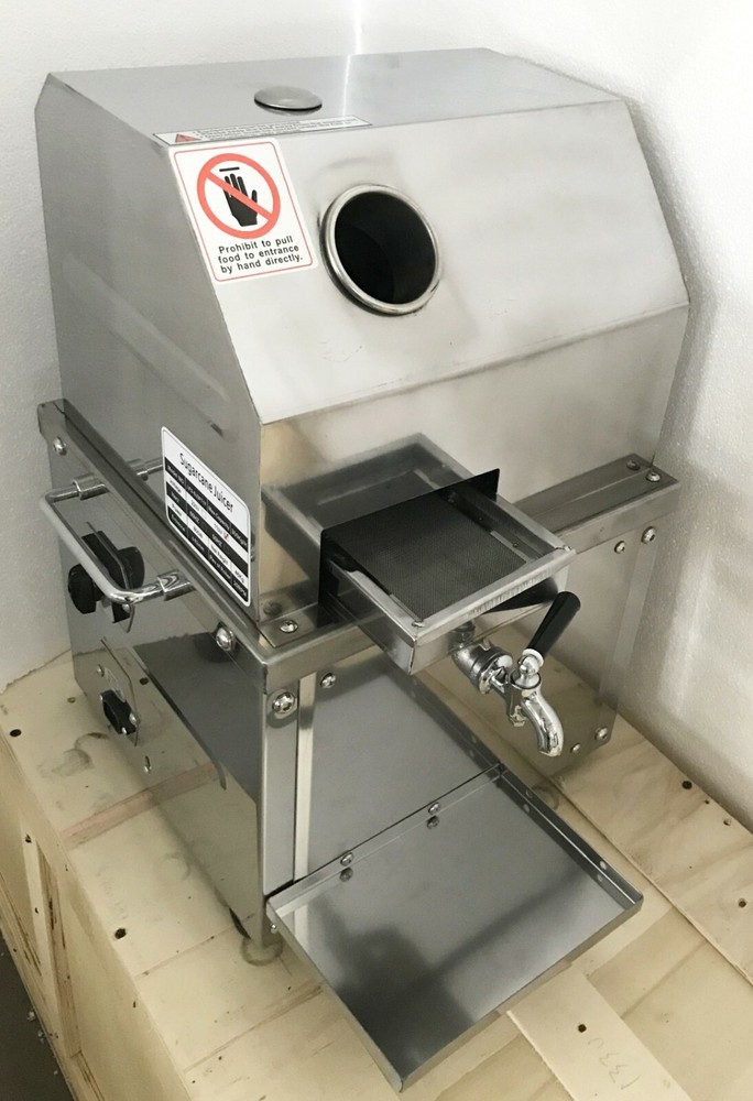 3 Rollers Sugar Cane Juicer Press Machine Sugarcane Juice Extractor 304 SS 110V