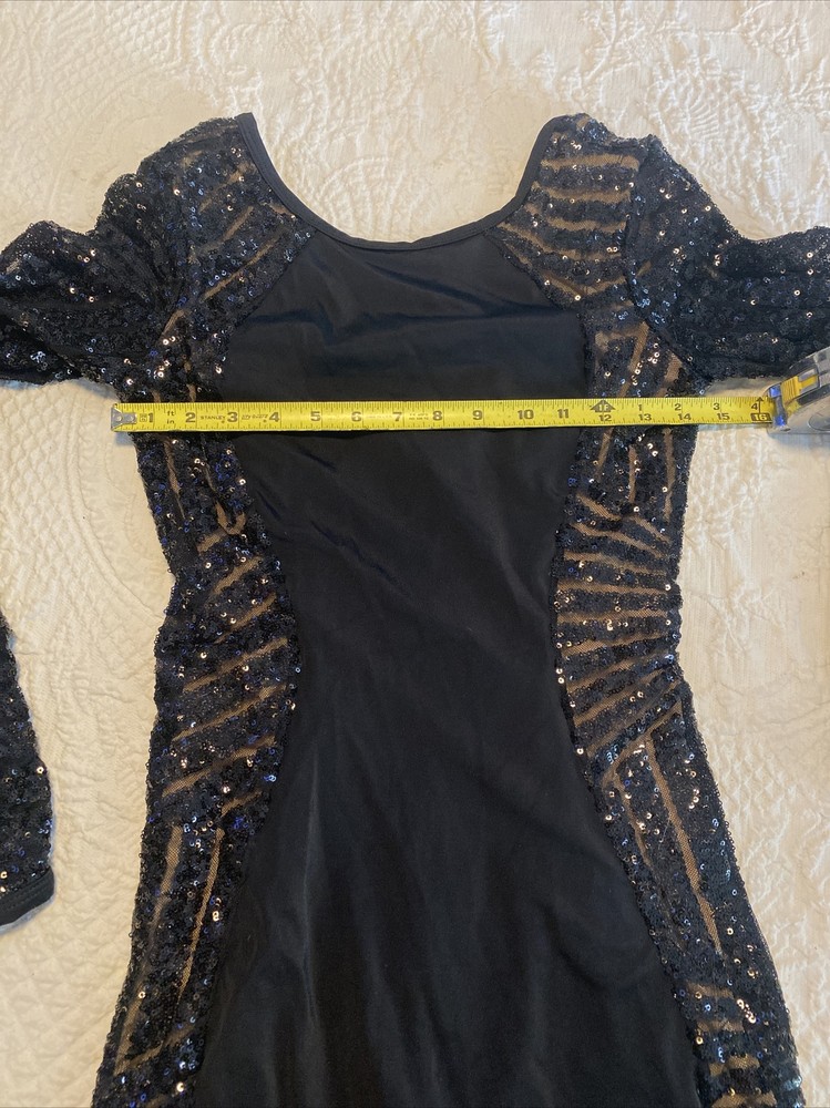 curtain call dance costume black sequin size Ame