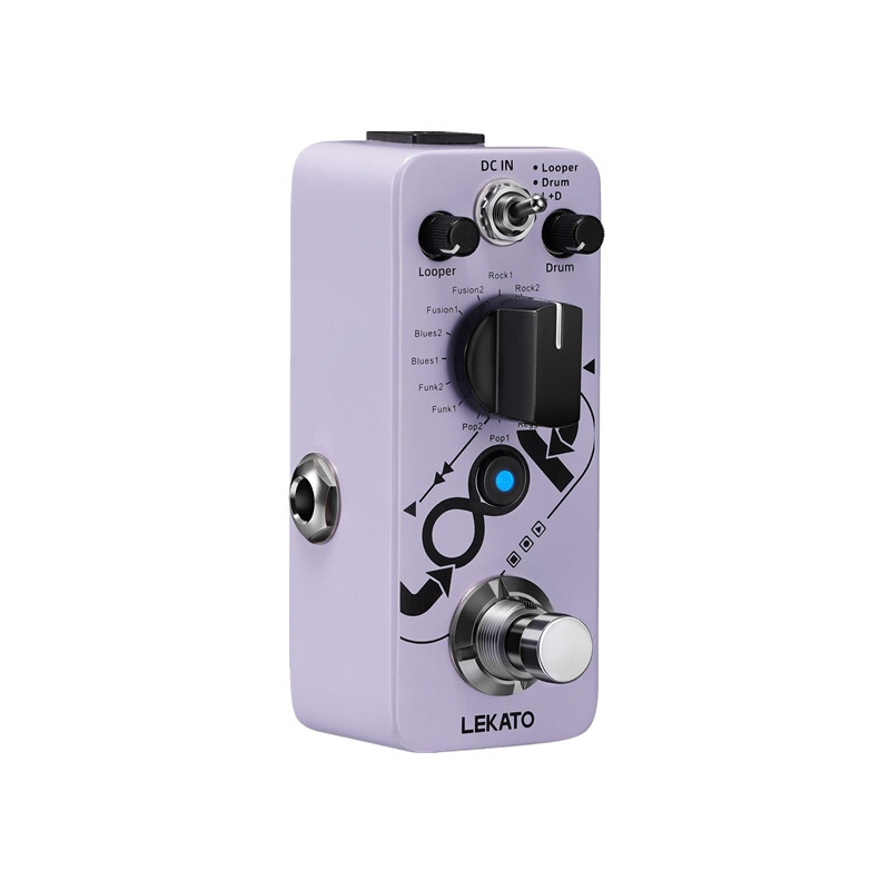 LEKATO Looper Guitar Pedal Loop & Drum Machine 20mins Loop 16 Different Drums