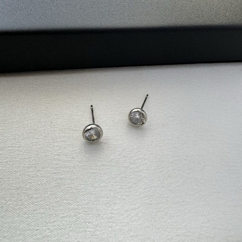 5mm Small Tiny CZ Stud Earrings for Men Women