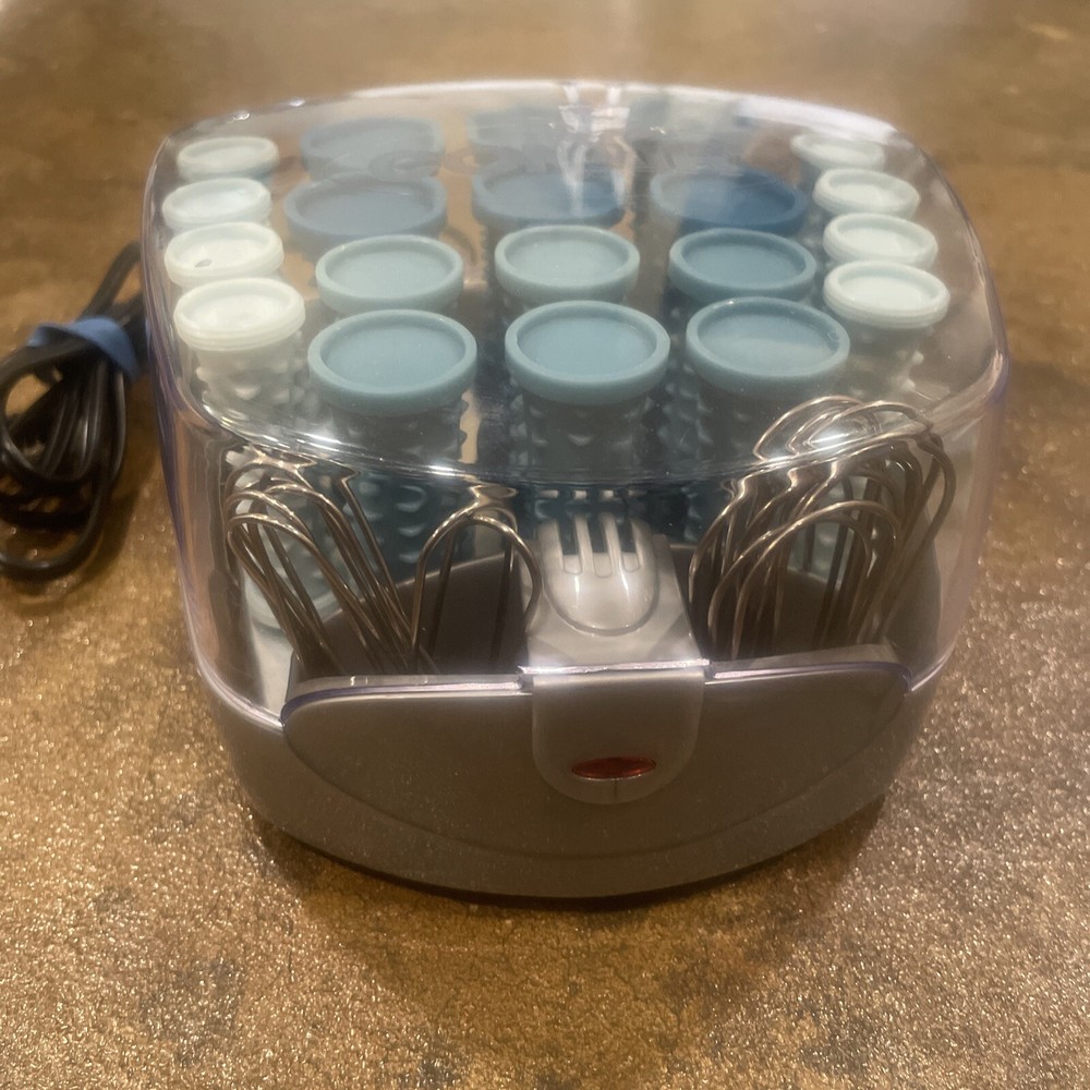 Conair Compact Multi-Size Hot Rollers, Blue HS34XAM New Clips (20)