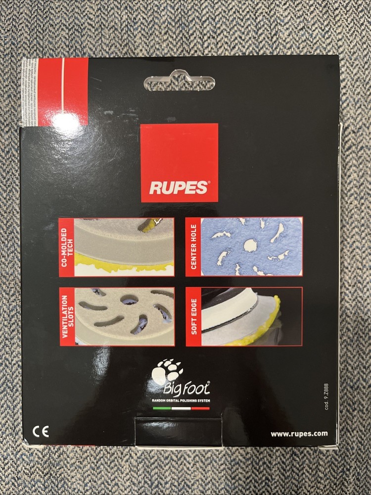 5" Rupes DA Medium Microfiber Polishing Pad 130mm 2 Pack Box