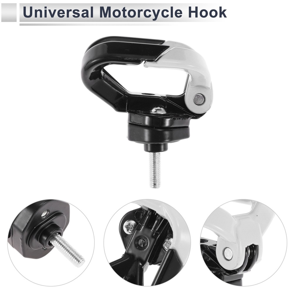 Butterfly Motorcycle Hook Double Hook Opening-Closing 1pc Black White