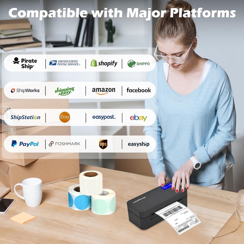 Bluetooth Thermal Label Printer LabelRange RD560 for Mac,Windows,Iphone,Android