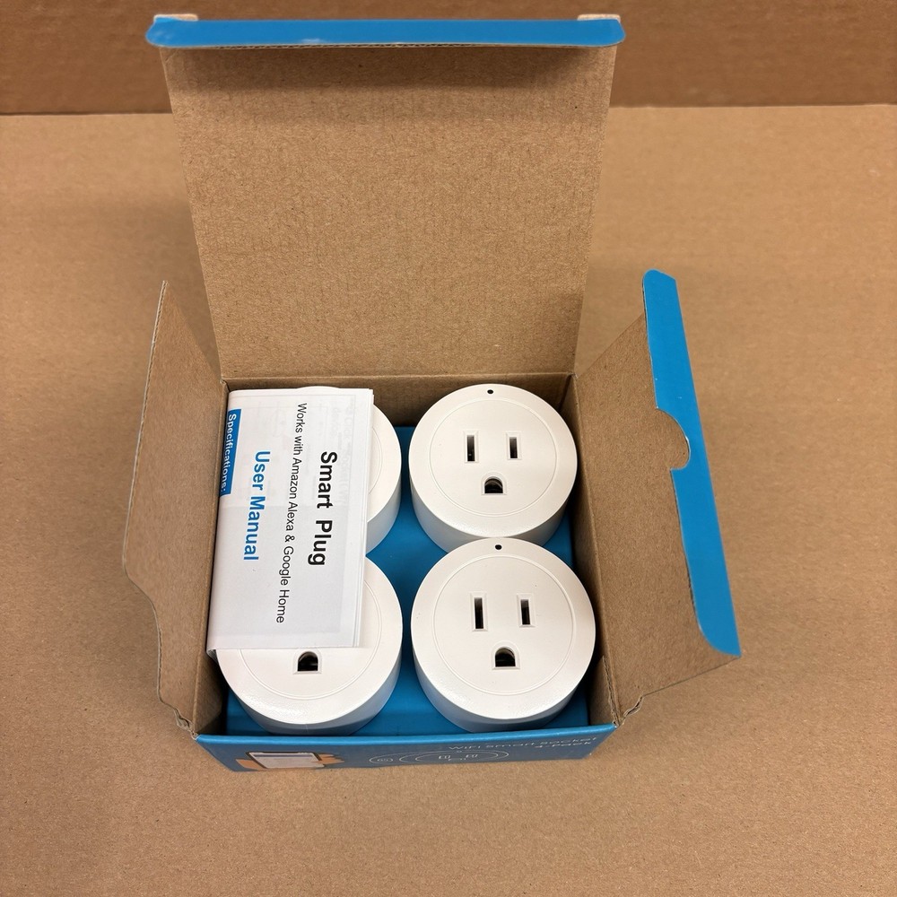 4 Pack White Wifi Smart socket Works with Amazon Alexa and Google Home