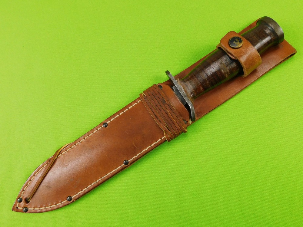 US WW2 Case M3 Smooth Handle Marked Blade Fighting Knife w/ Sheath