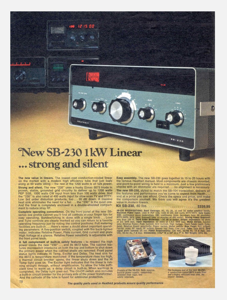 HEATHKIT SB-230 Linear Amplifier Upgrades