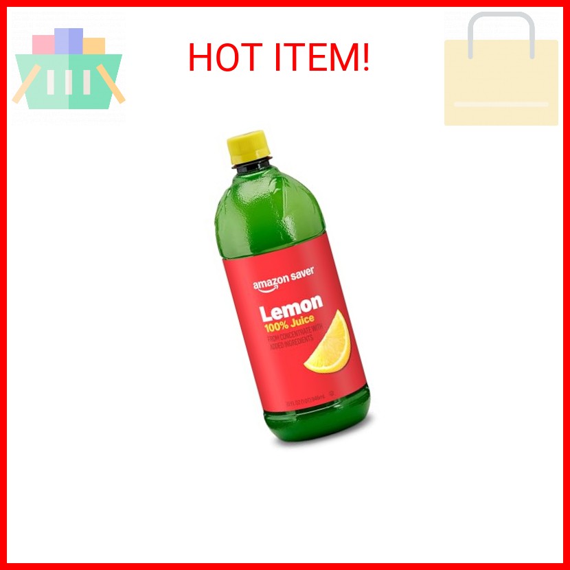 Amazon Saver, Lemon Juice, 100% Juice, 32 Fl Oz