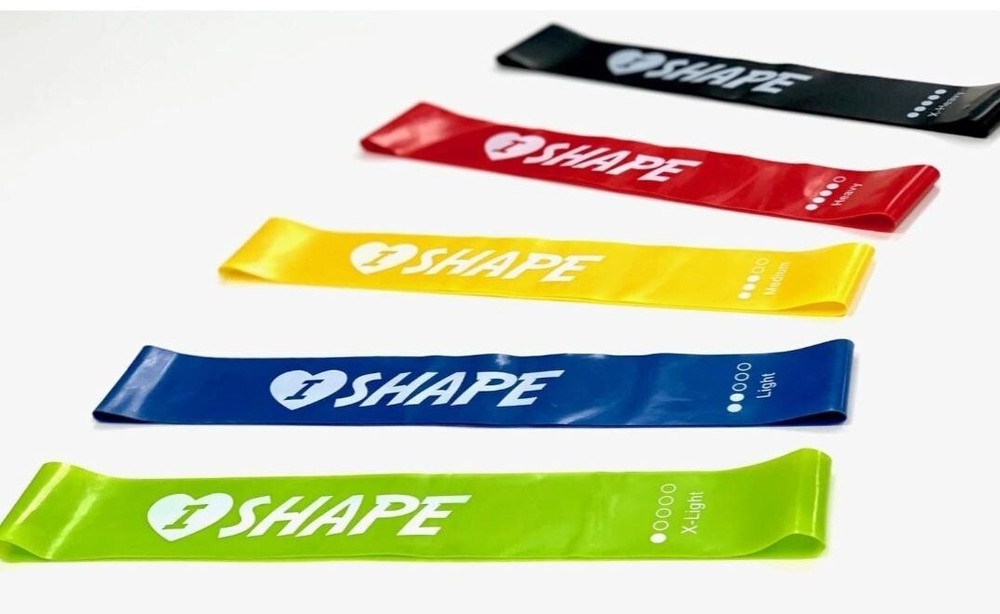 I Shape Resistance Loop Exercise Bands w/ Instruction Guide & Carry Bag