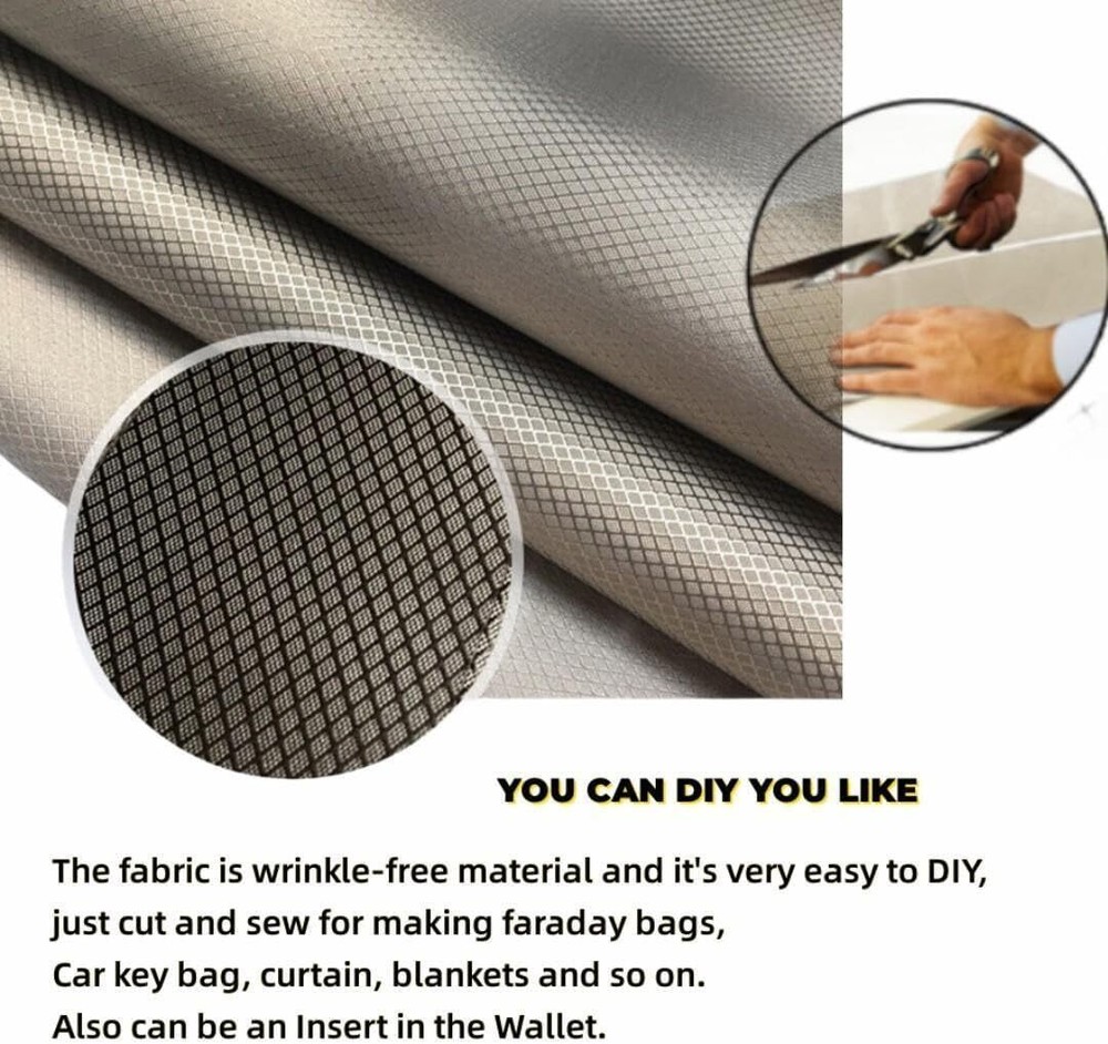 Faraday Fabric Faraday Cloth for EMP Shield and Faraday Cage (43" X 59")