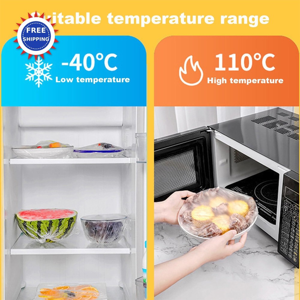 300pcs Reusable Elastic Food Covers Universal Stretchable Clear Adjustable