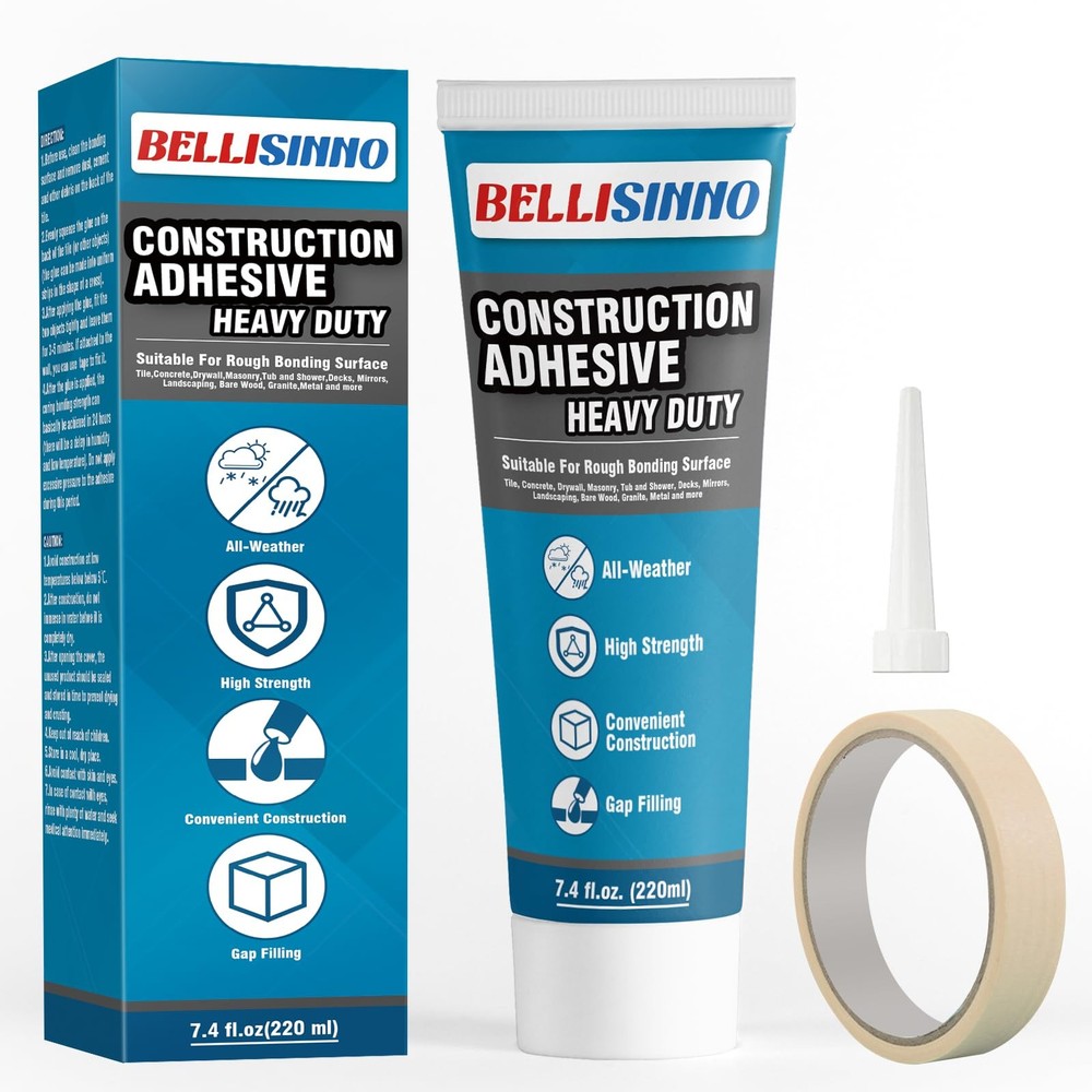 Construction Adhesive Heavy Duty, Cement Glue for Concrete, Floor, Wall, Ston...