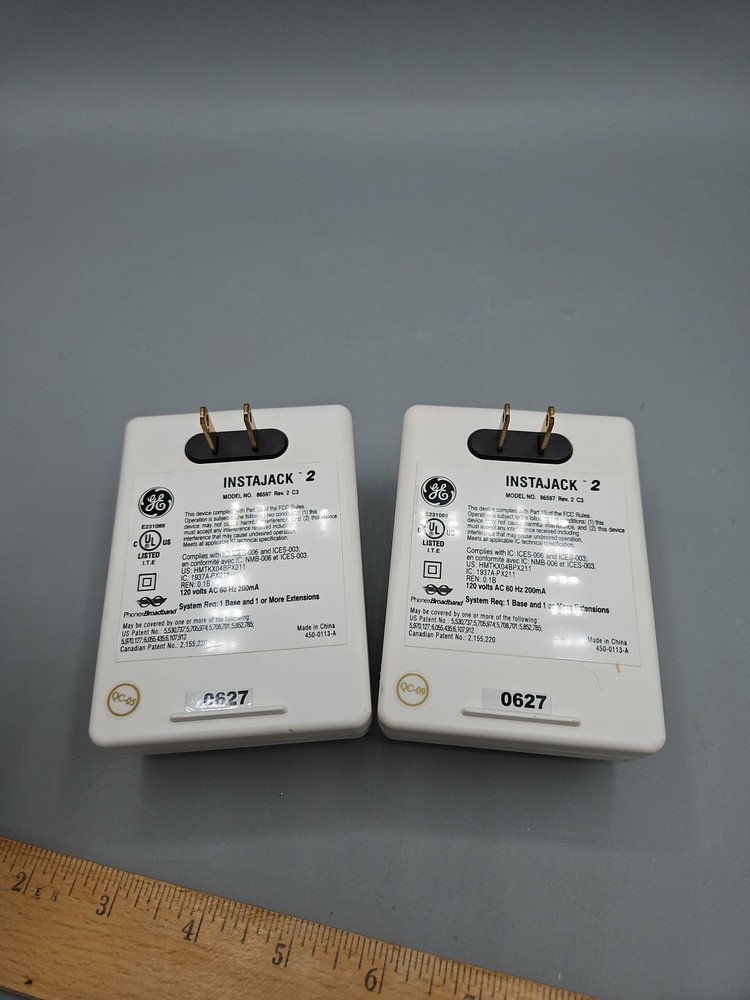 GE Instajack 2 Base and Extension Unit 86597 Wireless Phone Jack System