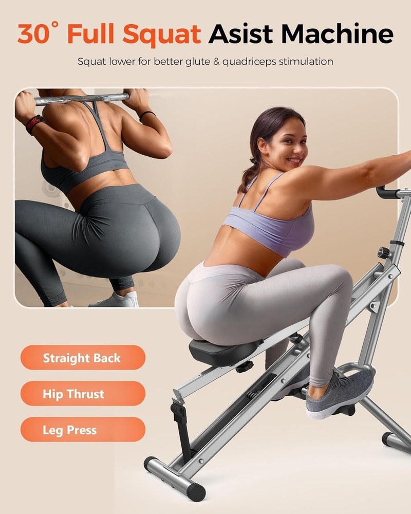 Squat Machine for Home Core Exercise Butt Thighs, Ab Back/Leg Press Hip Thrust