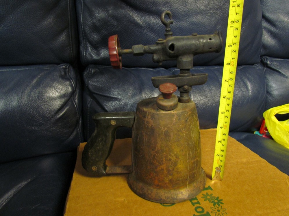 Vintage Antique Turner Brass Soder Torch Gas Blow Torch (4)